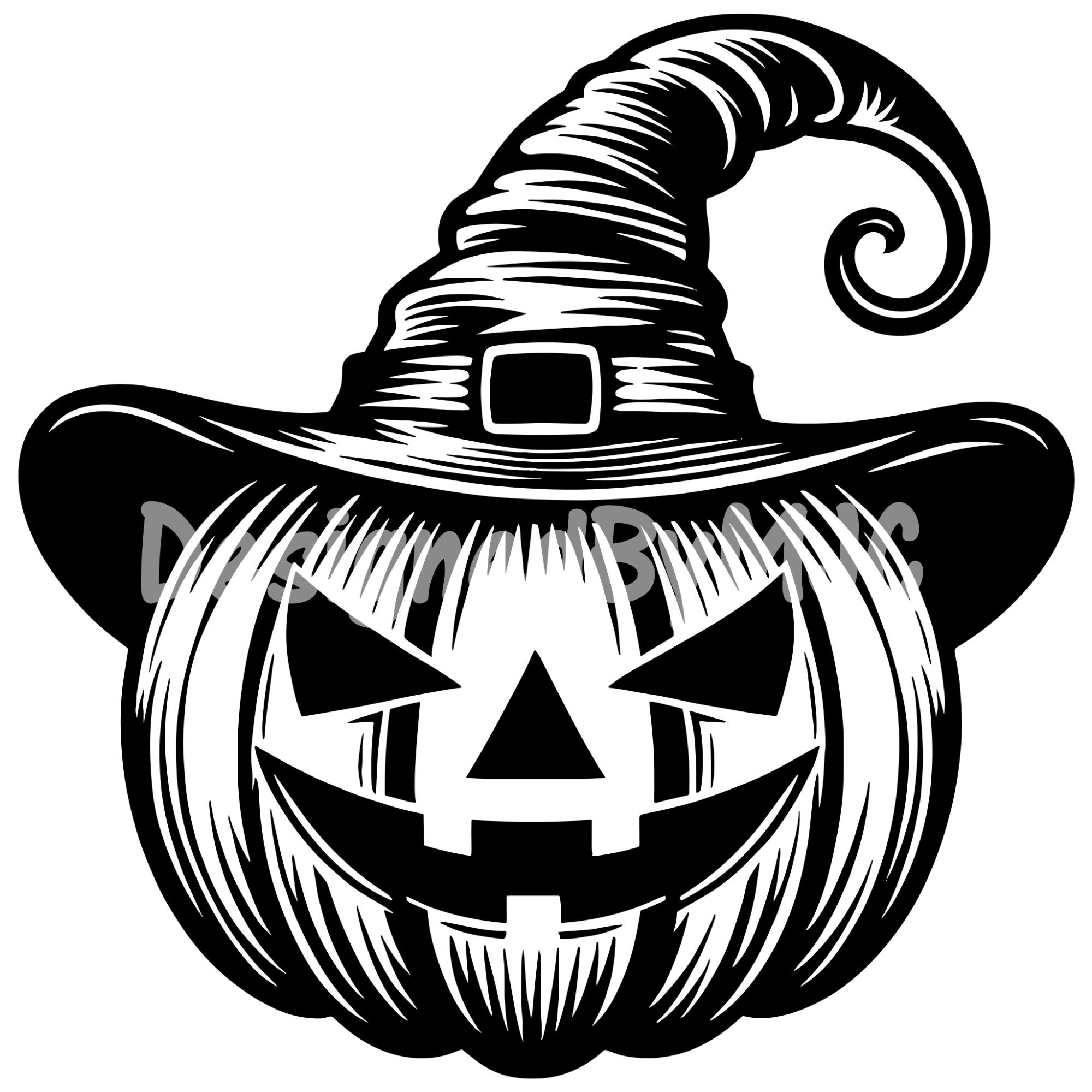 Pumpkin Witch Hat SVG, Pumpkin SVG File, Jack O Lantern Svg, Halloween ...