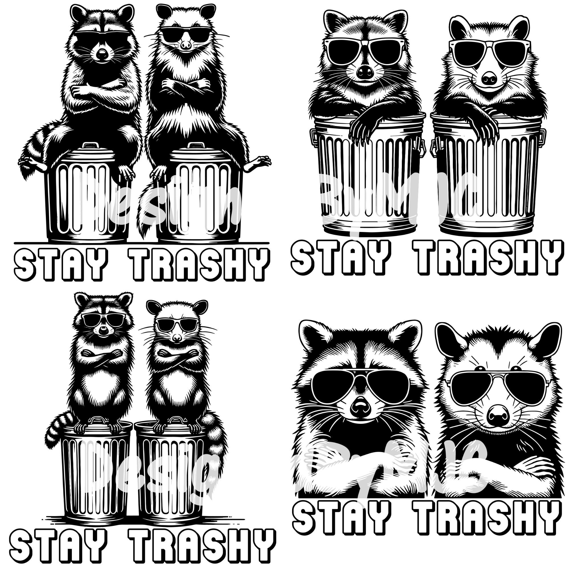 Stay Trashy SVG PNG, Funny Raccoon Svg Png Snarky Raccoon Cut Files