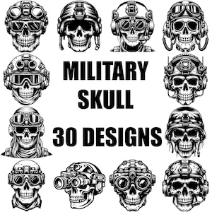 Night Vision Goggles Soldier Skull SVG Bundle, Military Skeleton Soldier Scene Vector Image, US Military svg, 4th of July Svg