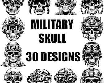 Night Vision Goggles Soldier Skull SVG Bundle, Military Skeleton Soldier Scene Vector Image, US Military svg, 4th of July Svg