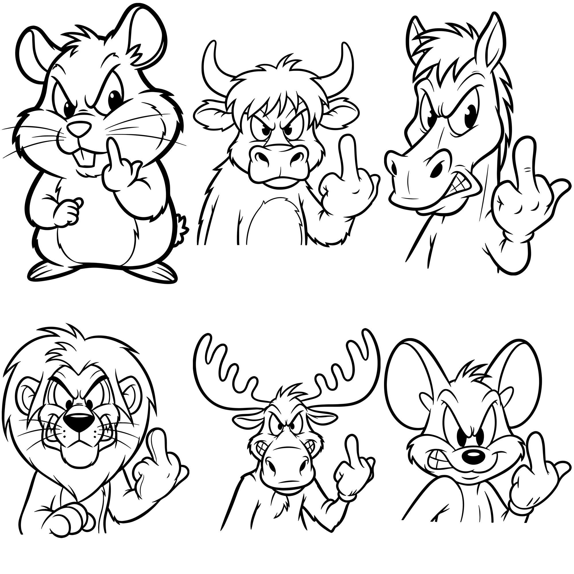 Funny Animal Middle Finger SVG Bundle | Funny Rude Animal Svg ...