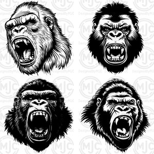 King Kong SVG Clipart, file SVG e PNG, grafica King Kong, clip art digitale, file tagliati per Cricut e Silhouette, incisione laser