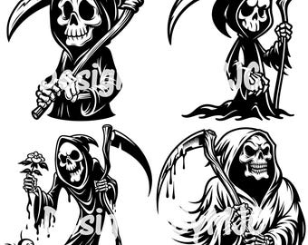 Grim Reaper SVG PNG Files, Skeleton Svg , Death Svg , Horror T-Shirt , Halloween Svg, Angel of Death svg