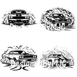 Muscle Car Burnout SVG PNG-bundel, Muscle Car svg, auto Burnout svg, Muscle Car Vector, Muscle Car gesneden bestanden, Hot Rod Muscle Car