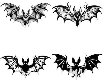 Bat Bundle Halloween SVG, Bat SVG, Halloween Decor Bats svg, Bats Silhouette Bundle svg, Halloween Night Bat svg