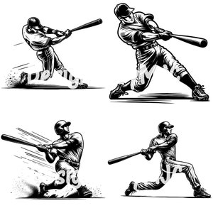 SVG-bundel honkbalspeler en png-bestanden, clipart honkbalspeler, SVG honkbal, clipart honkbal, SVG honkbal