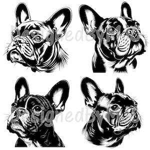 Französische Bulldogge SVG Clipart, SVG- und PNG-Dateien, Schnittdateien für Cricut und Silhouette, Lasergravur