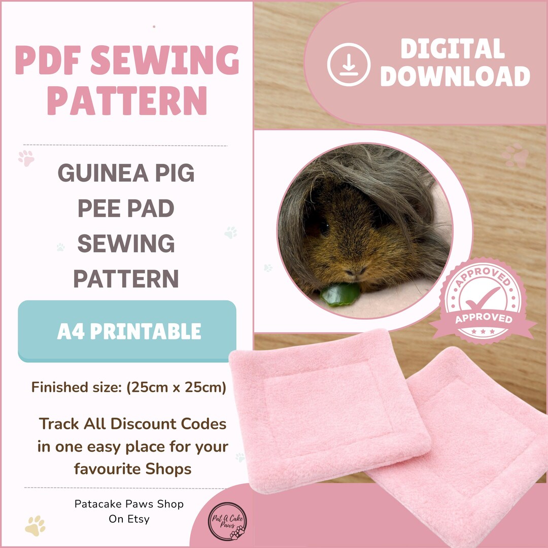 SQUARE Guinea Pig Pee Pad Sewing Pattern [instant Download] Reusable ...