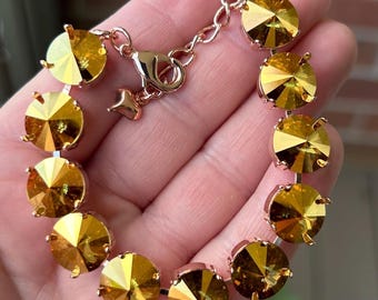 Metallic Sunshine 12mm Rivoli bracelet embellished with Swarovski® Crystals
