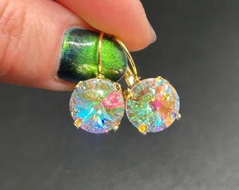 Crystal Transmission 12mm Rivoli earrings embellished with Swarovski® Crystals