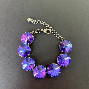 Heliotrope 18mm rivoli Austrian crystal bracelet