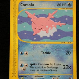 Corsola / Pokémon TCG / Cartas Pokémon / Cartas Pokémon de los 90 / Cartas Pokémon vintage