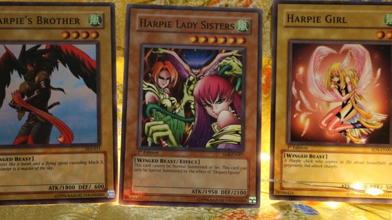 Harpie Lady Sisters 1st Edition | Harpie Lady, 1, 2, 3 | Harpie's Brother |  Yugioh | Yugioh Trading Cards | Trading Card Games | Yugioh Card - Etsy