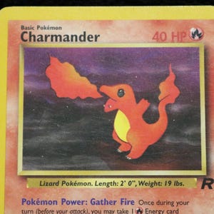 Charmander / Carta de Pokémon / TCG / TCG de Pokémon / Carta de Pokémon Charmander / Cartas de Pokémon de los 90 / Pokémon