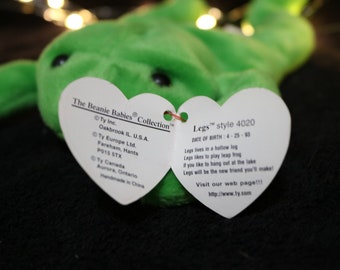 Beanie Baby Legs Rare Beanie Baby Errors Beanie baby with Errors  90s Collectibles Beanie Babies Vintage TY Beanie Babies