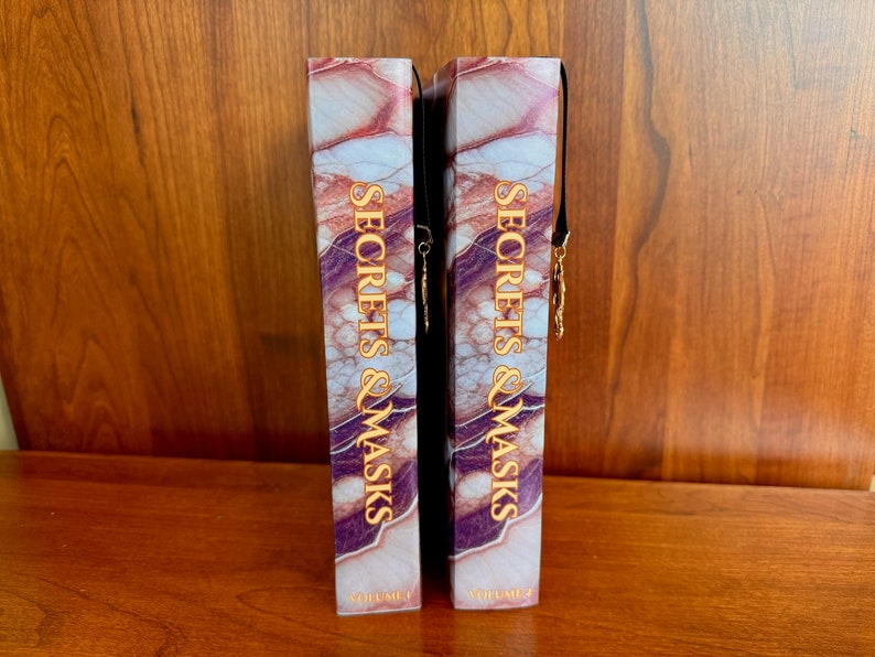 Secrets & Masks. 2 Volume Set. Dramione fanfiction. Handbound. Hardcover with bookmark charm. Free shipping. imagen 2