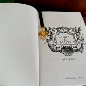 Secrets & Masks. 2 Volume Set. Dramione fanfiction. Handbound. Hardcover with bookmark charm. Free shipping. imagen 7