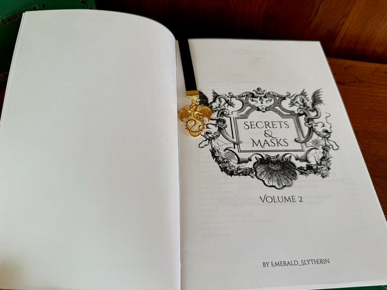 Secrets & Masks. 2 Volume Set. Dramione fanfiction. Handbound. Hardcover with bookmark charm. Free shipping. imagen 7