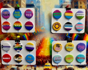 GLBT/Queer Culture Pinback Buttons Set (6). Pick and Choose. Free shipping.