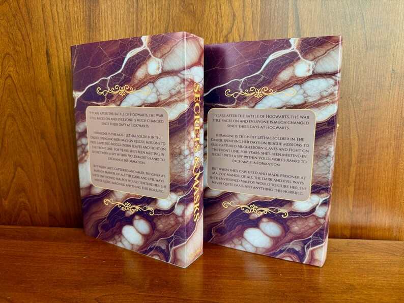 Secrets & Masks. 2 Volume Set. Dramione fanfiction. Handbound. Hardcover with bookmark charm. Free shipping. imagen 3