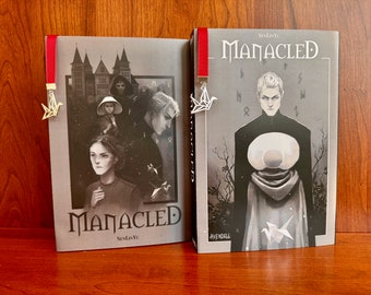 Manacled: ILLUSTRATED 2-Volume Hardcover Edition. Dramione fanfiction. Handbound. Bookmark ribbon + charm. Free shipping.