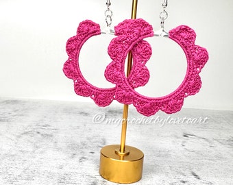 Hoops crochet earrings.