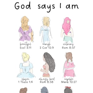 God says I am png / jpg / watercolor princess sublimation file