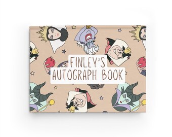 Villain Halloween Autograph Book, Personalized Disney Party Book
