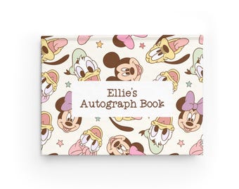 Personalized Disney Autograph Book, Character Design, Vacation Keepsake