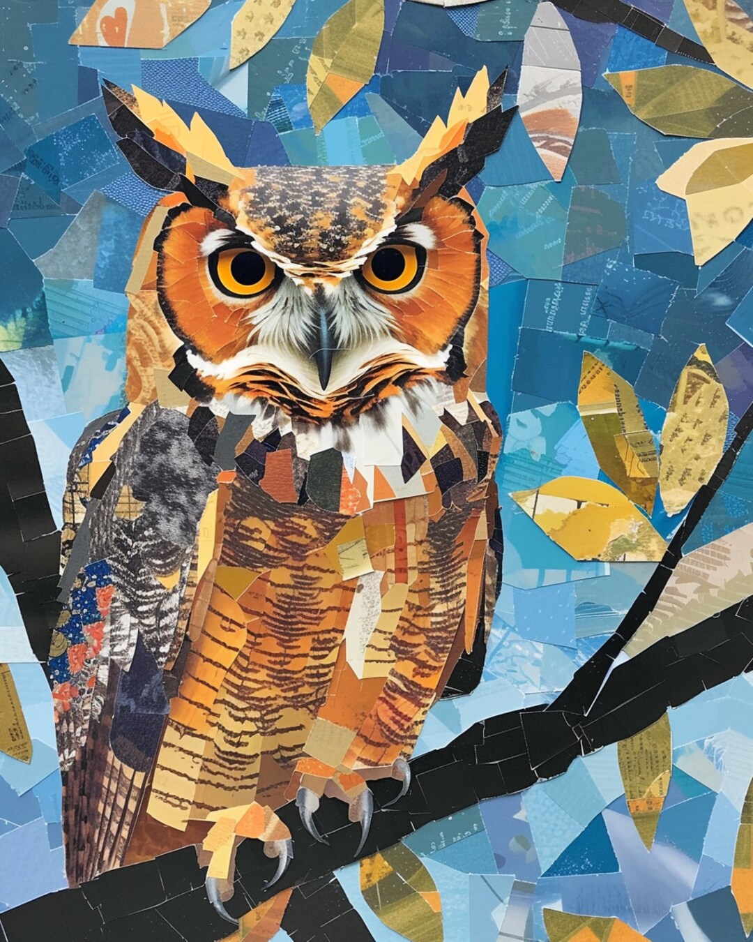Wisdom Collage Examples Wisdom in Pieces: Abstract Owl Collage - Etsy