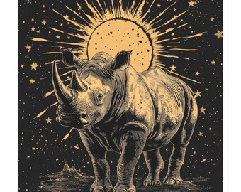 Himmlisches Nashorn - Cosmic Wildlife Sticker