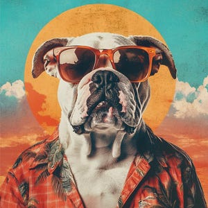 Tropical Bulldog Portrait