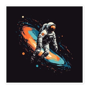 Cosmic Explorer - Vibrant Astronaut Space Sticker