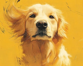 Golden Retriever Portrait | Bold Dog Art Print
