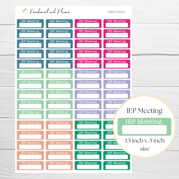 IEP Meeting Planner Stickers for Teachers | Special Education Teacher Planner Stickers