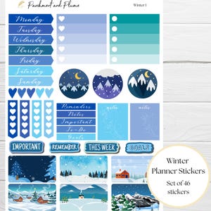 Winter Planner Stickers Sheet Version 1 | Weekly Planner Stickers Winter Theme | Cozy Winter Stickers for Winter Journal or Planner