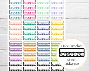 Individuelle Habit Tracker Sticker | Tor-Tracker Sticker Blatt