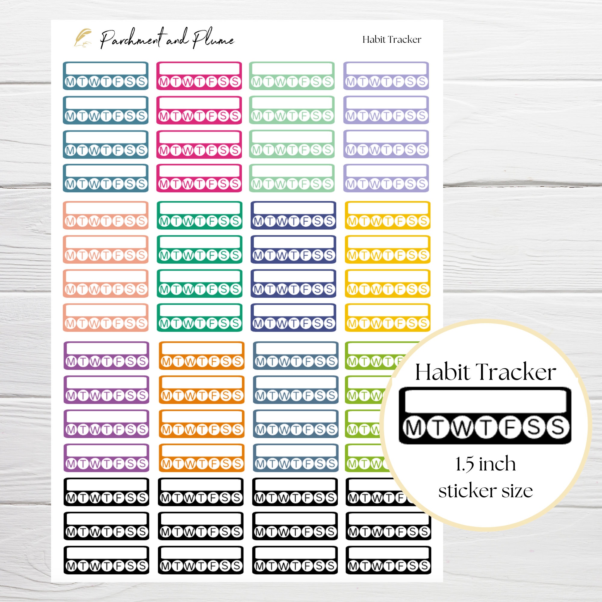 Habit Tracker Stickers for Planner | Habit Tracker Journal Stickers ...