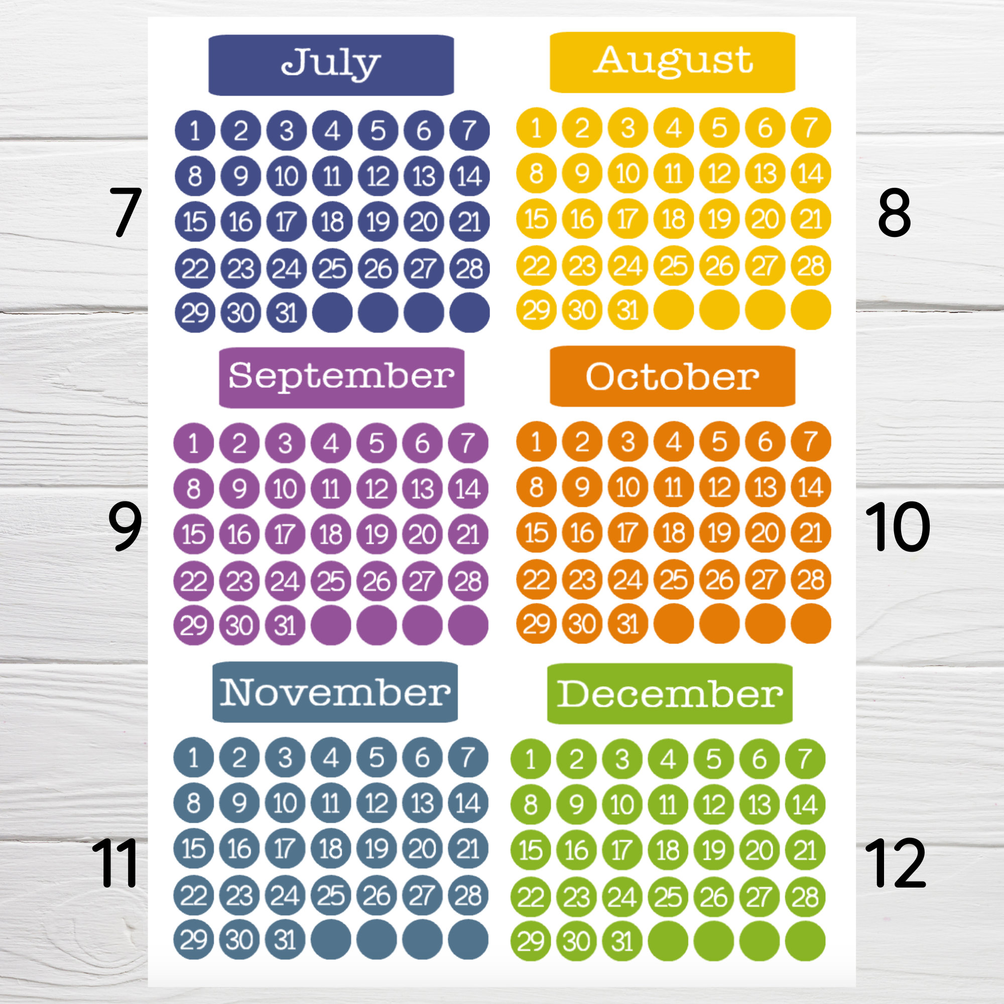 Date Tagger Sticker Date Dots Planner Stickers | Date Stickers for All Planners | Removable ...