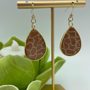 Bronze and gold teardrop earrings