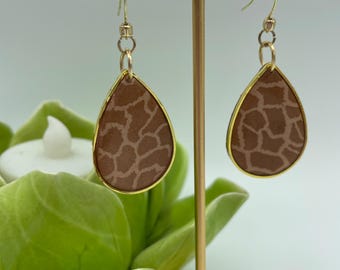 Bronze and gold teardrop earrings#15