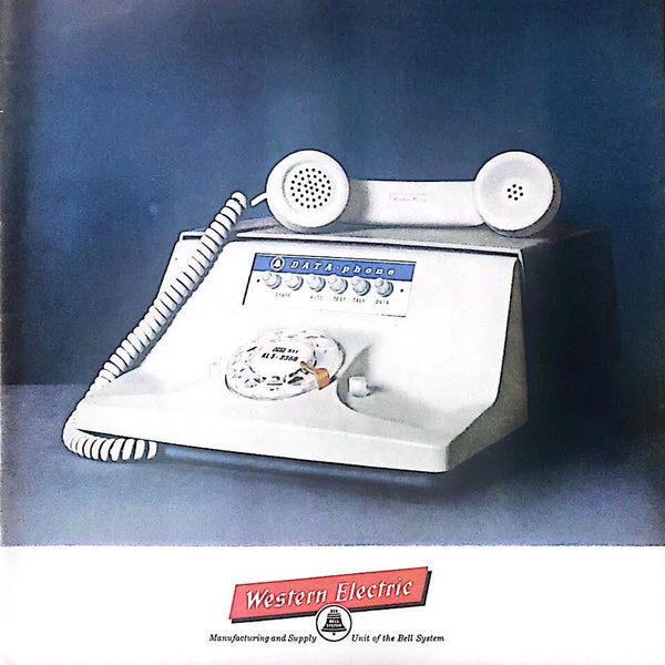 Western Electric Vintage Telephone Computer Vintage Ad 1962 Colorful Bell System Blue White Cool Vintage Advertisement Phone Ad Computer Ad