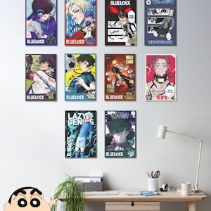 Blauwe poster met slot | Manga, anime, spellen, prenten, bundel, muurkunst, decoratief, kaart, cadeau, pakket