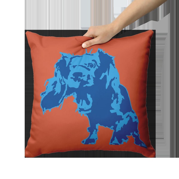 Hangry Dog | 18x18" Throw Pillow | Double-sided Print