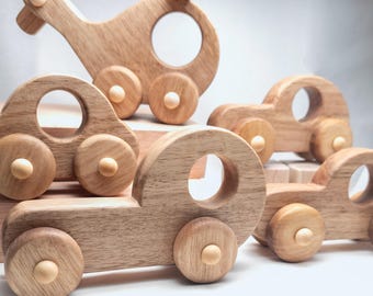 5 vehicle set- Handmade Wooden car and helicopter Toy Set – Safe & Eco-Friendly for Toddlers