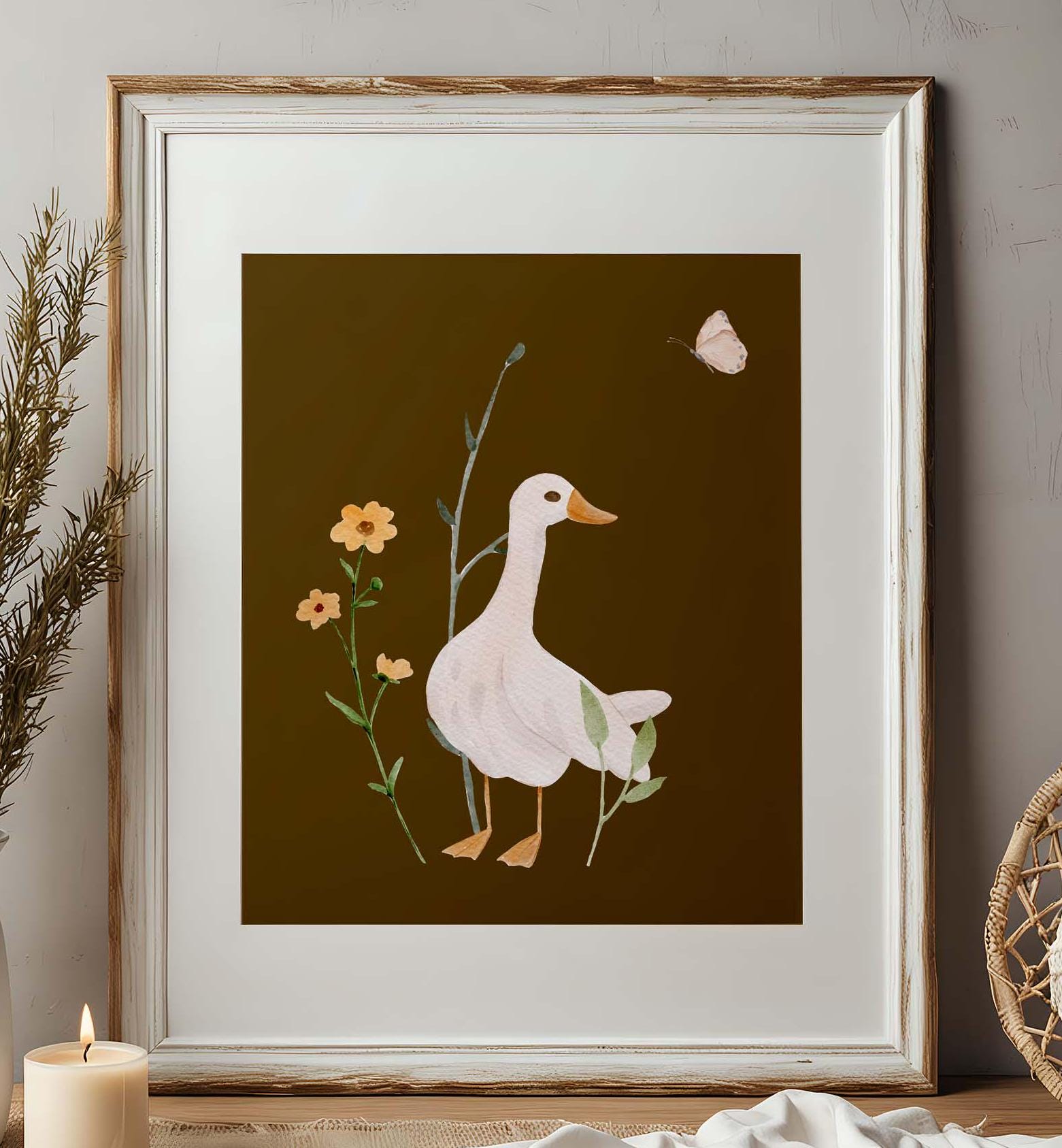 Silly Goose Wall Art Cute Goose Poster Neutral Nursery Decor Farm ...