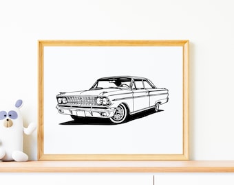 Wall Art Digital Download, Nursery Wall Art, Playroom Wall Art, Vintage Car Wall Art, Black and White Wall Art