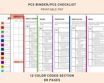 PCS Checklist, PCS Binder, Military Move Planner