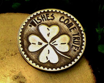 Moneda De La Suerte De Trébol De Cuatro Hojas Y Mariquita, Con Mensaje Positivo, Ideal Para Regalar, Incluye Caja Y Bolsa De Terciopelo