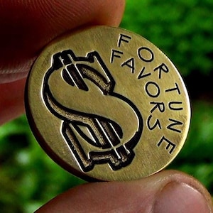 Lucky Coin Talisman Keychain – Custom Engraved Metal Coin for Wealth & Prosperity for money | Worry Coin | 35mm, 38mm, 40mm Sizes